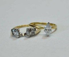 Art Deco Antique Vintage 1.90 Ct Diamond Wedding Ring Set 14K Yellow Gold FN