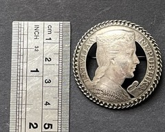 1929 Latvian Sterling silver 5 Laati Coin pin 23.5grams