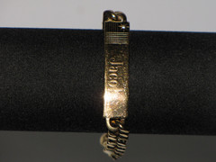 Vintage Speidel USA Personalized ID Bracelet Gold Tone Diamond Accent Mens