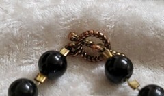 Vintage Black & Gold Toggle Clasp Bracelet 8.5in