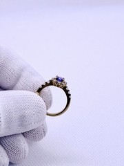 18K Gold Tanzanite Diamond Ring 1.15ct TA 0.50ct D 4.1g