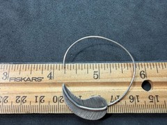 4.73g Vintage Sterling Silver 925 Leaf Feather Hoop Earrings Textured M