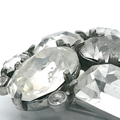 Vintage 1940s Eisenberg Original Clear Rhinestone Pot Metal Fur Dress Clip 3in