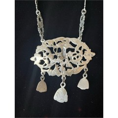 Coppini Antique Italian Renaissance Revival 800 Silver Medallion Necklace 1750