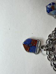Vintage travel bracelet Sterling with charms popular between 1950 and 1970,