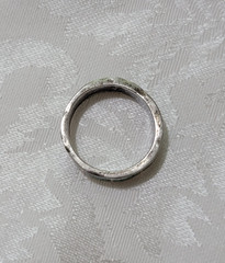 VERY OLD PAWN STABILIZED TURQUOISE SECTION DESIGNED 925 SILVER BAND RING SIZE 10