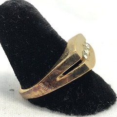 Vintage 18KT HGE Gold Plated & Cubic Zirconia in 3 Stone Ring varied sizes