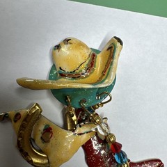 Lunch At The Ritz Cowboy Boot & Horses 1 PEICE, DAMAGED! READ!