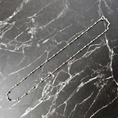 Vintage Italy 925 Sterling Silver Fancy Bead Chain Necklace 15.5″L – 3.32g