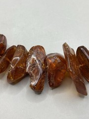 Vintage Baltic Amber Graduated Nugget Necklace Cognac Endless Strand 28 in FLAW