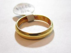 Vintage Signed 14K GE ESPO 4mm Yellow Gold Plated Wedding Band Style Ring NOS