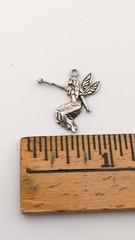 Vintage Sterling Silver Fairy Pendant Charm Wings Star Wand Outstretched Signed