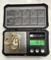 Vintage Gold Plated Baguette Princess Cut Crystal Channel Set 1.5” Clip-on