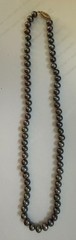 Vintage Black Pearl Necklace – Individually Knotted – Peacock Iridescent Luster