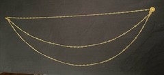Vtg 14k Gold Vermeil Sterling Silver Triple Strand Filigree Link Necklace 19”