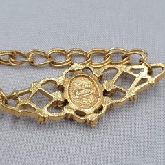 Vintage Avon Rose Quartz Bracelet Gold tone 7″