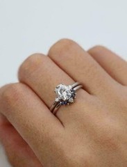 Art Deco Antique 3.20 Ct Diamond Vintage Engagement Ring Set 925 Sterling Silver
