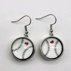 Baseball Mom Sports Fan Dangle pierced Earrings Love the game