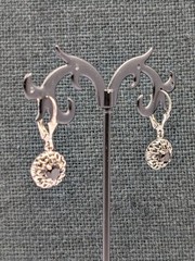 Vtg FNA Sterling Silver Round Smoky Quartz Pendant 18″ Box Necklace Earrings Set