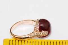0.66ct Rose Cut Diamond Garnet Victorian Look 925 Silver Anniversary Ring