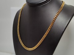 Wonderful 20″ Vint Genuine 18kgp Heavy Gold Plate Chain Link Necklace 5.7mm wide