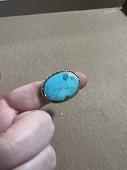 Turquoise Gemstone Vintage Silver 925 BBJ Ring Size 5 1/2 Multi Color Blue Free