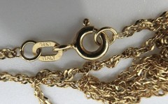 14K 585 Yellow Gold Italy 1.5mm Singapore Chain Necklace 24″ 2.85g H.W. Burdick