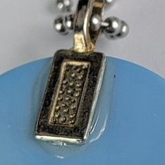 Vintage Blue Whale Plastic Button Pendant Necklace 29 in Ball Bead Chain