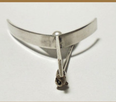 HENRY STEIG Mid Century MODERNIST Sterling Silver 925 PEARL PIN/Brooch