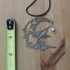 Metal Fairy Necklace Gemstone Moon