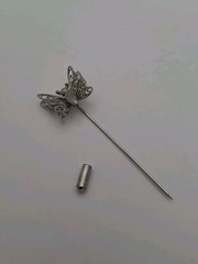 Butterfly Stick Pin Filgaree Silver Color