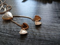 Vintage Triple (3) Heart Photo Locket Necklace – Costume Jewelry