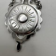 Vintage Silver Tone Sunburst Dangle Chain Brooch Pin Monet Unisex adults