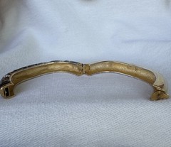 Lanvin Paris Hinged Bangle Bracelet Enamel Gold tone Rhinestone