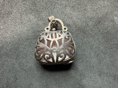 6.83g Vintage Sterling Silver 925 Locket Purse Shape Pendant Sparkling Beaded M