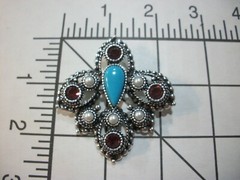 ViNTaGeSARAH COVENTRY IMPERiAL1974 PiN/PENDaNT/Fx TuRQoUiSe/PuRPLe RS/GiFT REaDy