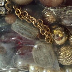 Vtg Craft Jewelry Lot Over 5 LBS Repurpose Beads Gemstones Harvest AB 6/26 CL