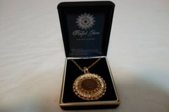 Regal Gems Pendant Medallion 1907 Indian Head Penny 2.25 Carat Man Made Diamonds