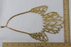 Celebrity Bib Necklace, 60s-70s, Gold Tone, Vintage, 126gr