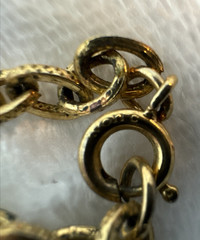 VTG brutalist chunky chain glass 70s 80s gold Necklaces STACK Lot -1 signed Avon