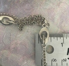 VTG Guess Designer Fashion Necklace Letter G Stations Silver Tone Metal Alloy