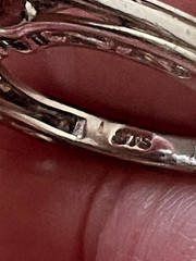 Lovely Chuck Clemency STS Sterling 925 Amethyst & Black Stone Ring Size 5.25