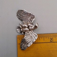 Vintage Sterling Silver Eagle Brooch, sitting on branch 2.25″ by 1.25″ pin