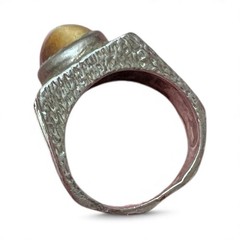 Vintage Sterling Silver Ring – Tiger’s Eye Cabochon Men’s Ring Size 8.5, 11.25g