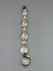 Pedre Quartz Bracelet Watch Vintage Charm Intaglio Lion Panels 8″ Roman Revival