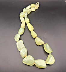 VTG Natural Prehnite Polished Mineral Necklace Hand-Cut Gemstone 155.5g Green