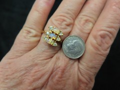 Vintage Silver Tone 1978 AVON “Opalite Ring SZ 8
