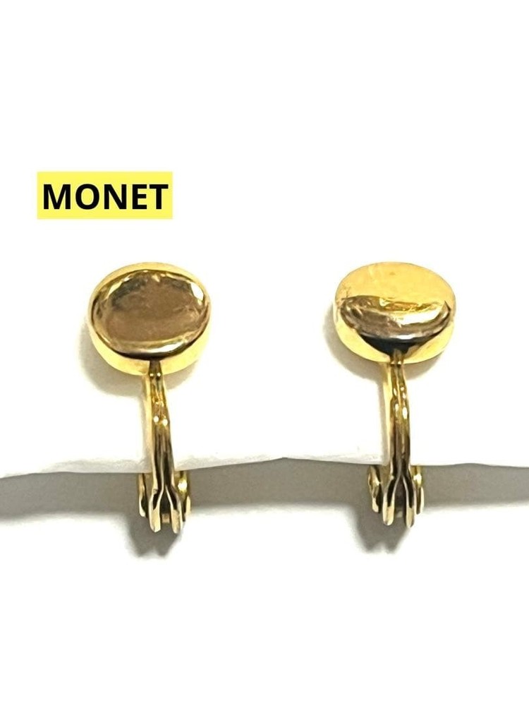 MONET Gold Tone Hoop Clip-On Earrings Simple Elegant Vintage Style