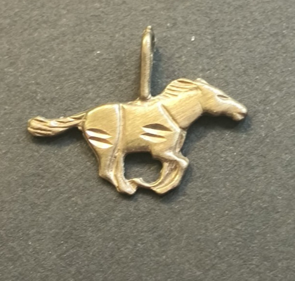 Vintage Sterling Silver Horse Charm, Pendant, 20 x 15mm, 1970s or 1980s, Pendant