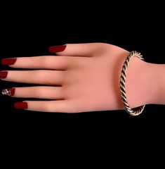 VTG Tricolor Twisted Rope Cuff Bracelet 6.75in